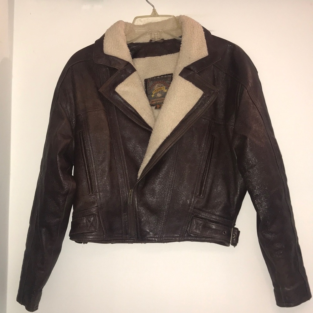 Leather bomber jacket-going to thredup & goodwill